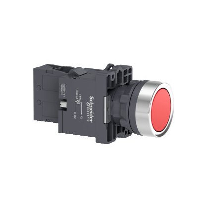 SCHNEIDER XA2EW34M1 Harmony Easy Series  Ø22 Világító nyomógomb, piros, 220…230V AC, 1NO