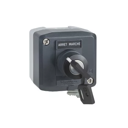   SCHNEIDER XALD142 Harmony XALD tokozott kulcsos választókapcsoló, 2 állású, 1NO, "Arrét-Marche" felirat