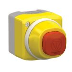   SCHNEIDER XALK84W3BE Harmony XALK tokozott vészgomb, piros világító gyűrű, forgatásra kioldó, 24 VAC/DC, 1NO+1NC