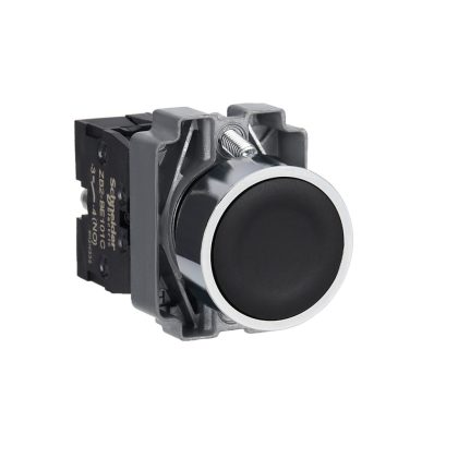   SCHNEIDER XB2BA21C Easy Harmony XB2, Nyomógomb, fekete, 1 NO, fém, panelbe süllyesztett, 22mm, visszatérő, jelöletlen