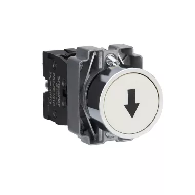 SCHNEIDER XB2BA3341C Easy Harmony XB2, Nyomógomb, fehér, 1 NO, jelölt, nyíl fel, fém, panelbe süllyesztett, 22mm, visszatérő
