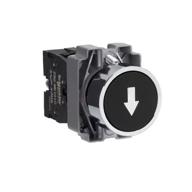 SCHNEIDER XB2BA3351C Easy Harmony XB2, Nyomógomb, fekete, 1 NO, jelölt, nyíl fel, fém, panelbe süllyesztett, 22mm, visszatérő