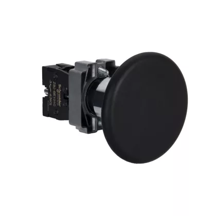 SCHNEIDER XB2BR21C Easy Harmony XB2, Nyomógomb, gombafejű, fekete, 1 NO, fém, 22mm, visszatérő, jelöletlen