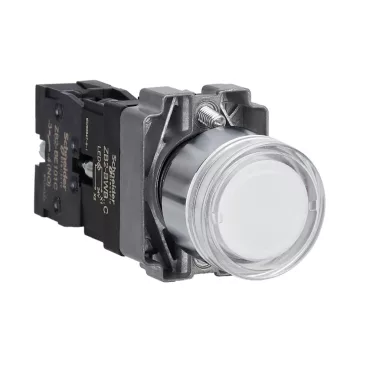 SCHNEIDER XB2BW31B1C Easy Harmony XB2, Világító nyomógomb, fehér, AC/DC 24V, fém, panelbe süllyesztett, 22mm, visszatérő