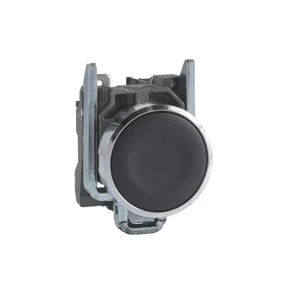 SCHNEIDER XB4BA22 Harmony komplett fém nyomógomb, Ø22, visszatérő, 1NC, fekete