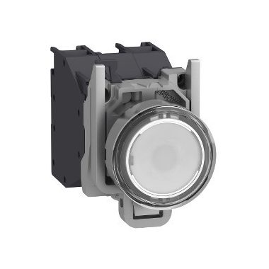SCHNEIDER XB4BP183BM5GEX Harmony ATEX DG komplett világító nyomógomb, Ø22, védősapkás,  24-240V, 2NO, fehér
