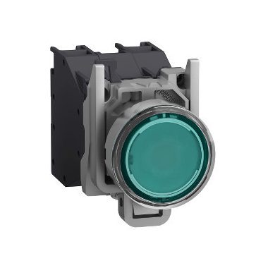 SCHNEIDER XB4BP383BM5GEX Harmony ATEX DG komplett világító nyomógomb, Ø22, védősapkás, 1NO, 24-240 VAC/DC, zöld