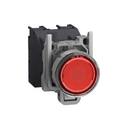   SCHNEIDER XB4BP483BM5GEX Harmony ATEX DG komplett világító nyomógomb, Ø22, védősapkás, 1NC, 24-240 VAC/DC, piros