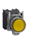 SCHNEIDER XB4BP583BM5GEX Harmony ATEX DG komplett világító nyomógomb, Ø22, védősapkás, 1NO, 24-240V, sárga
