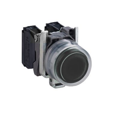 SCHNEIDER XB4BPCUST01 Harmony komplett fém nyomógomb, Ø22, védősapkás kiálló profil, visszatérő, 1NO, személyre szabott