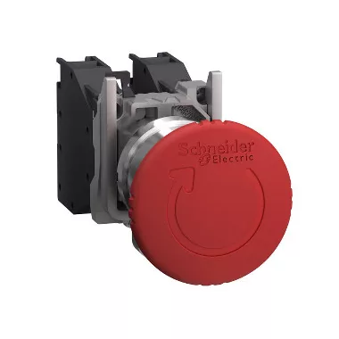SCHNEIDER XB4BS8445GEX Harmony ATEX DG komplett vészkapcs. 40mm fej, Ø22, 1NO+1NC, forgatásra kioldó, piros
