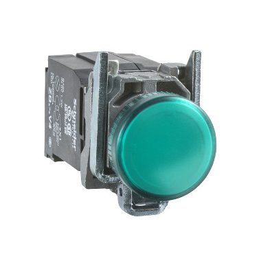 SCHNEIDER XB4BV5B3 Harmony komplett fém LED jelzőlámpa, Ø22, 400 VAC, zöld