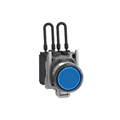   SCHNEIDER XB4BW26B5 Harmony komplett fém nyomógombos LED tesztlámpa, Ø22, 24 VAC/DC, kék