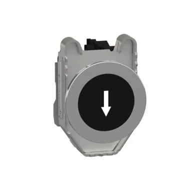 SCHNEIDER XB4FA3351 Harmony panelbe süllyesztett komplett fém nyomógomb, Ø30, visszatérő, 1NO, fekete, "le nyíl