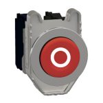   SCHNEIDER XB4FL4325 Harmony panelbe süllyesztett komplett fém nyomógomb, Ø30, kiálló, visszatérő, 1NC+1NC, piros