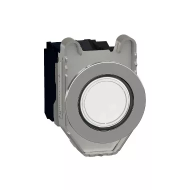 SCHNEIDER XB4FW31G5 Harmony panelbe süllyesztett komplett fém LED világító nyomógomb, Ø30, 1NO, 120 VAC, fehér