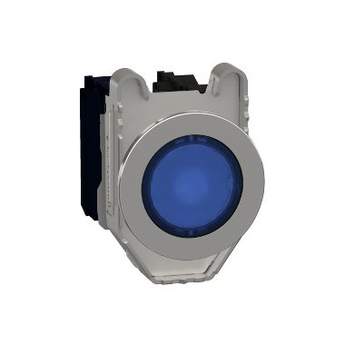SCHNEIDER XB4FW36M5 Harmony panelbe süllyesztett komplett fém LED világító nyomógomb, Ø30, 1NO, 230 VAC, kék