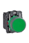 SCHNEIDER XB5AA35C0 Harmony komplett műanyag nyomógomb, Ø22, visszatérő, 1NO+1NC, zöld, szürke körgyűrű