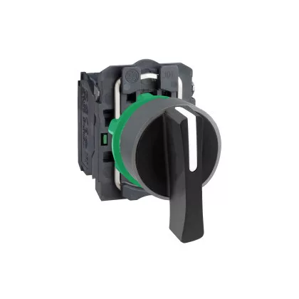 SCHNEIDER XB5AJ33C0 Harmony komplett műanyag választókapcsoló, Ø22, meghosszabbított fogantyú, 3 állású, 1NO, szürke körgyűrű