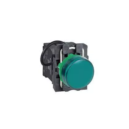 SCHNEIDER XB5AV5B3 Harmony komplett műanyag LED jelzőlámpa, Ø22, 400 VAC, zöld