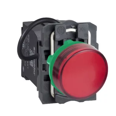 SCHNEIDER XB5AV5B4 Harmony komplett műanyag LED jelzőlámpa, Ø22, 400 VAC, piros
