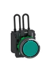 SCHNEIDER XB5AW23B5 Harmony komplett műanyag nyomógombos LED tesztlámpa, Ø22, 24 VAC/DC, zöld