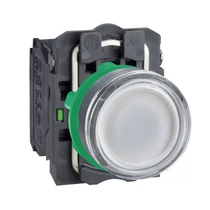 SCHNEIDER XB5AW31B1 Harmony komplett műanyag LED világító nyomógomb, Ø22, visszatérő, 1NO, 24 VAC/DC, fehér