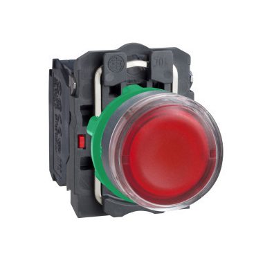 SCHNEIDER XB5AW34B1 Harmony komplett műanyag LED világító nyomógomb, Ø22, visszatérő, 1NO, 24 VAC/DC, piros