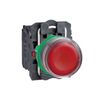 SCHNEIDER XB5AW34B1 Harmony komplett műanyag LED világító nyomógomb, Ø22, visszatérő, 1NO, 24 VAC/DC, piros