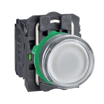   SCHNEIDER XB5AWCUST05 Harmony komplett műanyag LED világító nyomógomb, Ø22, visszatérő, Ø30 VAC, 1NO+1NC, személyre szabott