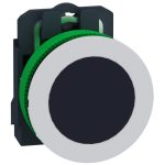   SCHNEIDER XB5FA21C1 Harmony panelbe süllyesztett komplett műanyag nyomógomb, Ø30, visszatérő, 1NO, fekete, fehér körgyűrű