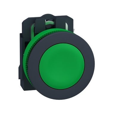 SCHNEIDER XB5FA31 Harmony panelbe süllyesztett komplett műanyag nyomógomb, Ø30, visszatérő, 1NO, zöld
