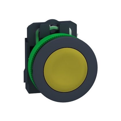   SCHNEIDER XB5FA51 Harmony panelbe süllyesztett komplett műanyag nyomógomb, Ø30, visszatérő, 1NO, sárga