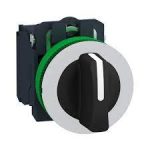   SCHNEIDER XB5FD33C1 Harmony panelbe süllyesztett komplett műanyag választókapcsoló, Ø30, 3 állású, 2NO, fehér körgyűrű