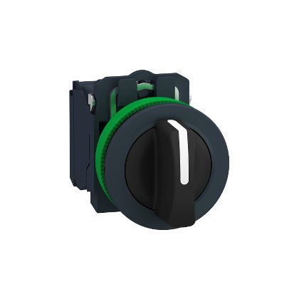   SCHNEIDER XB5FD53 Harmony panelbe süllyesztett komplett műanyag választókapcsoló, Ø30, 3 állású középre visszatérő, 2NO