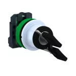   SCHNEIDER XB5FG21C1 Harmony panelbe süllyesztett komplett műanyag kapcsoló, Ø30, 455 kulcsos, 2 állású, 1NO, fehér körgyűrű