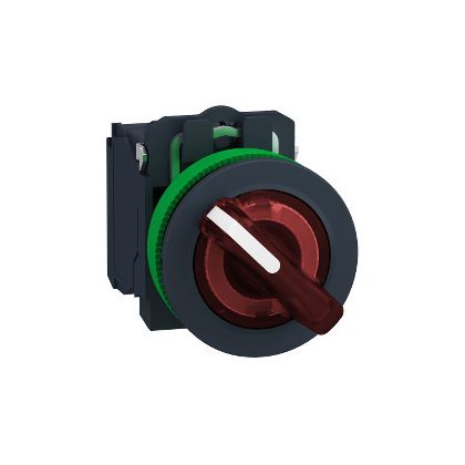   SCHNEIDER XB5FK124B5 Harmony panelbe süllyesztett komplett műanyag világító kapcsoló, Ø30, 2 állású, 24 V, 1NO+1NC, piros