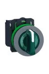 SCHNEIDER XB5FK133B5C0 Harmony panelbe süllyesztett komplett műanyag világító kapcsoló, Ø30, 3 állású, 24 V, 1NO+1NC, zöld, szürke körgyűrű