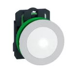   SCHNEIDER XB5FVB1C1 Harmony panelbe süllyesztett komplett műanyag LED jelzőlámpa, Ø30, 24 VAC/DC, fehér, fehér körgyűrű