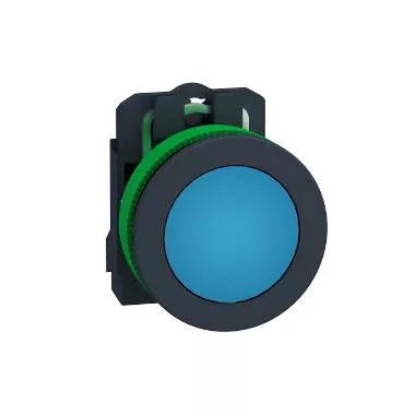 SCHNEIDER XB5FVB6 Harmony panelbe süllyesztett komplett műanyag LED jelzőlámpa, Ø30, 24 VAC/DC, kék