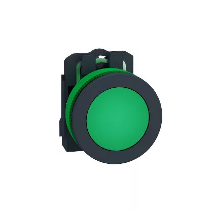   SCHNEIDER XB5FVG3 Harmony panelbe süllyesztett komplett műanyag LED jelzőlámpa, Ø30, 120 VAC, zöld