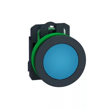 SCHNEIDER XB5FVG6 Harmony panelbe süllyesztett komplett műanyag LED jelzőlámpa, Ø30, 120 VAC, kék