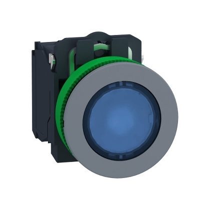 SCHNEIDER XB5FW36B5C0 Harmony panelbe süllyesztett komplett műanyag LED világító nyomógomb, Ø30, 1NO, 24 VAC/DC, kék, szürke körgyűrű SCHNEIDER XB5FW36B5C0 Harmony panelbe süllyesztett komplett műanyag LED világító nyomógomb, Ø30, 1NO, 24 VAC/DC, kék, szürke körgyűrű