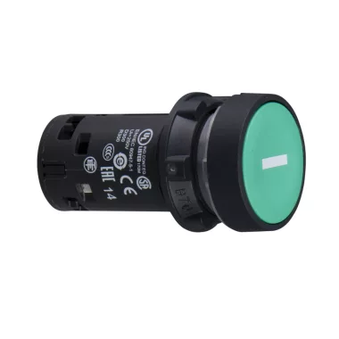 SCHNEIDER XB7NA3131 Harmoyn XB7 komplett monolitikus nyomógomb, 1NO, zöld, fehér "I