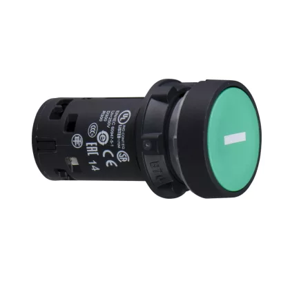   SCHNEIDER XB7NA3131 Harmoyn XB7 komplett monolitikus nyomógomb, 1NO, zöld, fehér "I