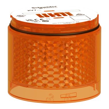 SCHNEIDER XVB7C25 Light Module, Harmony XVB7 Modular Tower Light, Orange, Ø70mm, Steady, Colored Lens