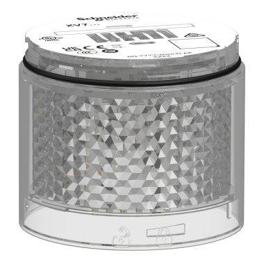 SCHNEIDER XVB7C27 Light Module, Harmony XVB7 Modular Tower Light, White, Ø70mm, Steady, Colored Lens