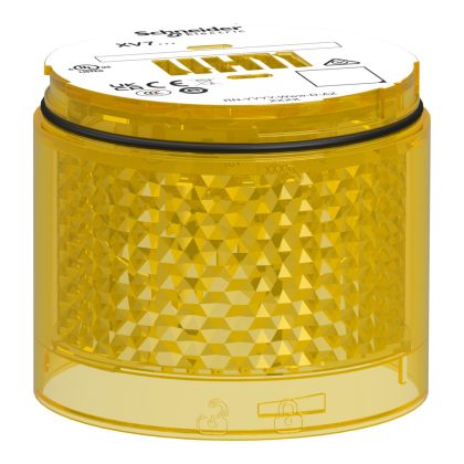   SCHNEIDER XVB7C28 Light Module, Harmony XVB7 Modular Tower Light, Yellow, Ø70mm, Steady, Colored Lens