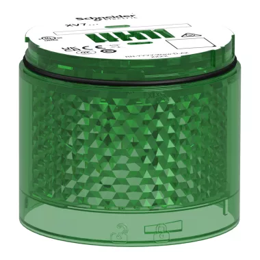 SCHNEIDER XVB7C53 Light Module, Harmony XVB7 Modular Tower Light, Green, Ø70mm, Blinking, Colored Lens