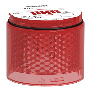 SCHNEIDER XVB7C54 Light Module, Harmony XVB7 Modular Tower Light, Red, Ø70mm, Blinking, Colored Lens